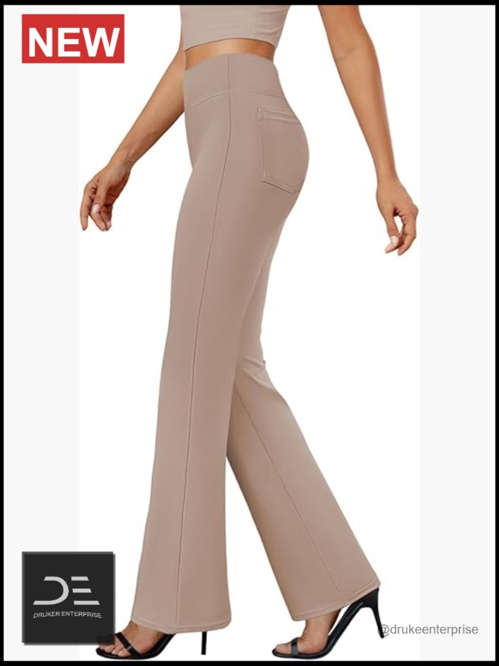 Bootcut Dress Pants Business Casual Work Pants with Pockets High Waist Stretchy